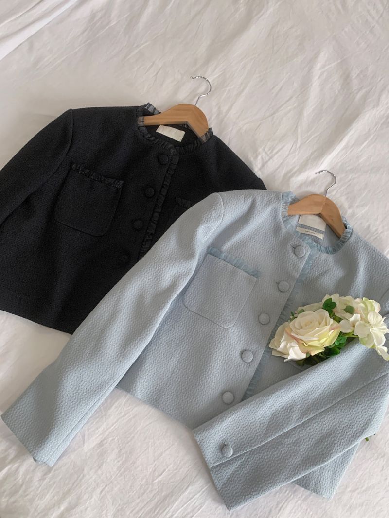 Classic Muse Lace -Trimmed Tweed Jacket