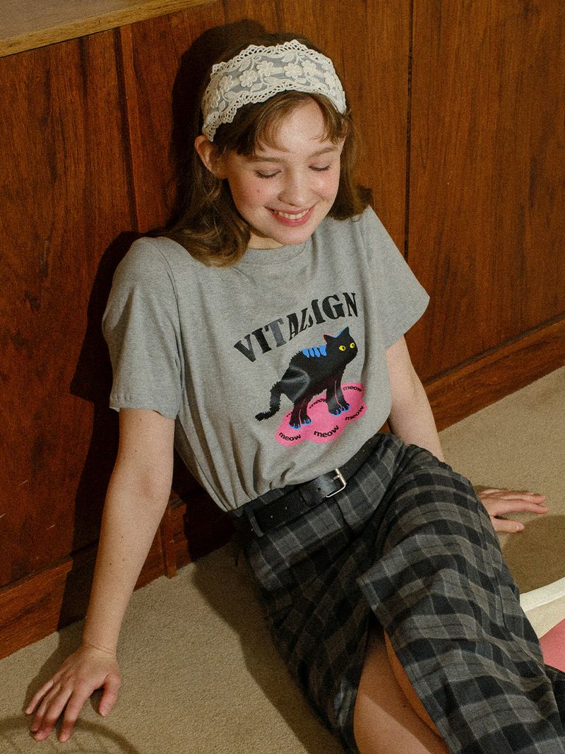 VITALSIGN(バイタルサイン)の「Meow Cat T-shirt (2C)(Tops)」