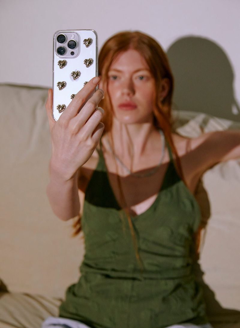 Metal Melting Heart Phone Case