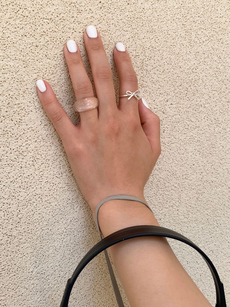 Teeny ribbon ring (Silver)