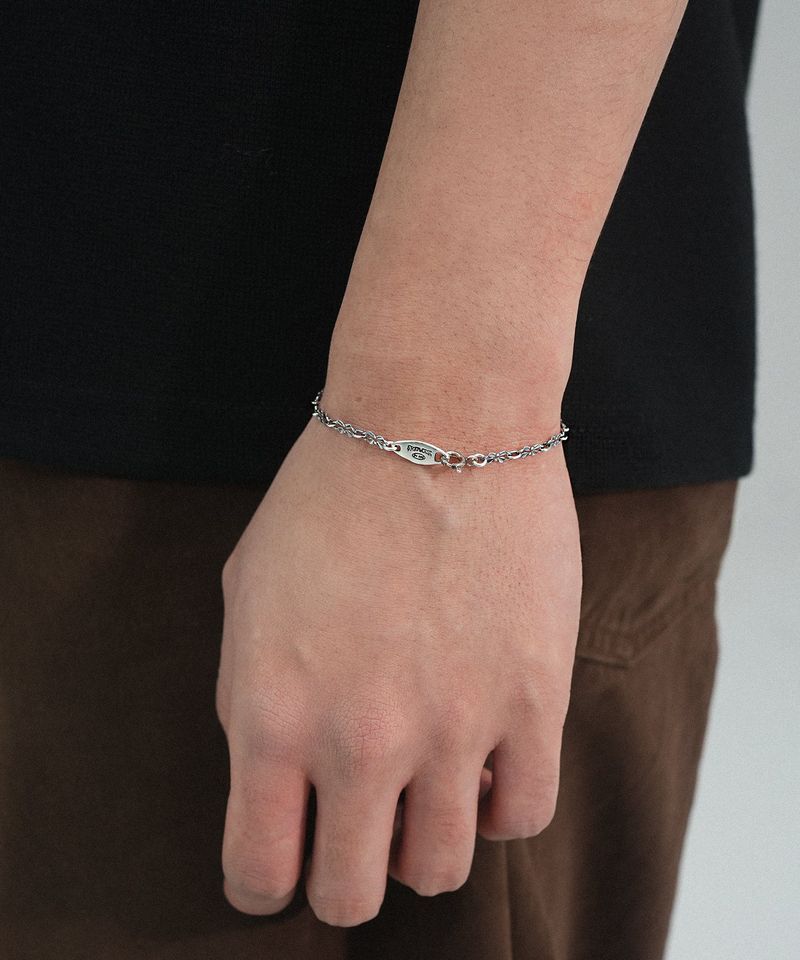 Slim pattern chain bracelet (925 silver)