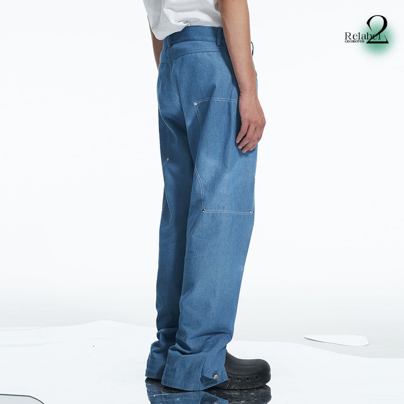RELABEL Metal Rivet Slim-Fitting Jeans
