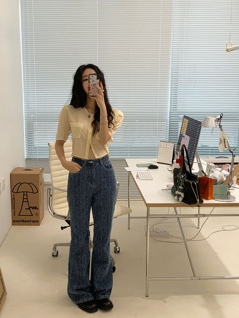 [MADE] ERT SEE-THROUGH PUFF BLOUSE