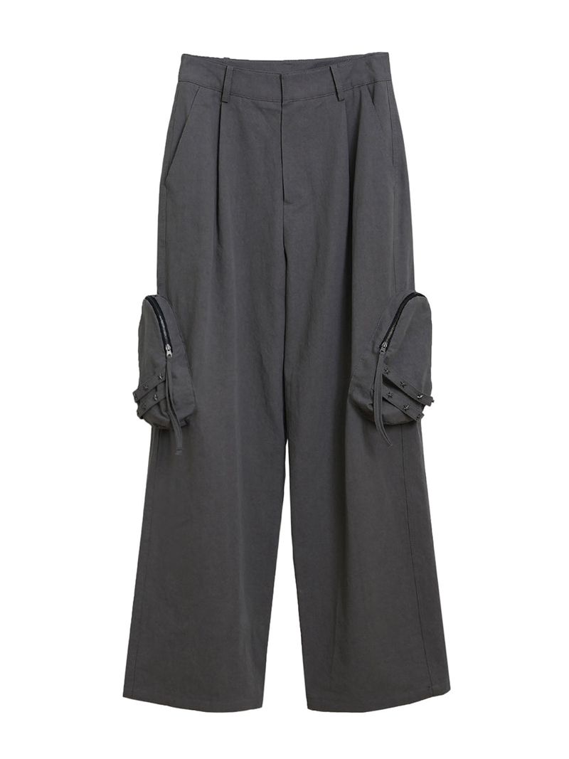  RIVET STRAP POCKET PANTS_GRAY