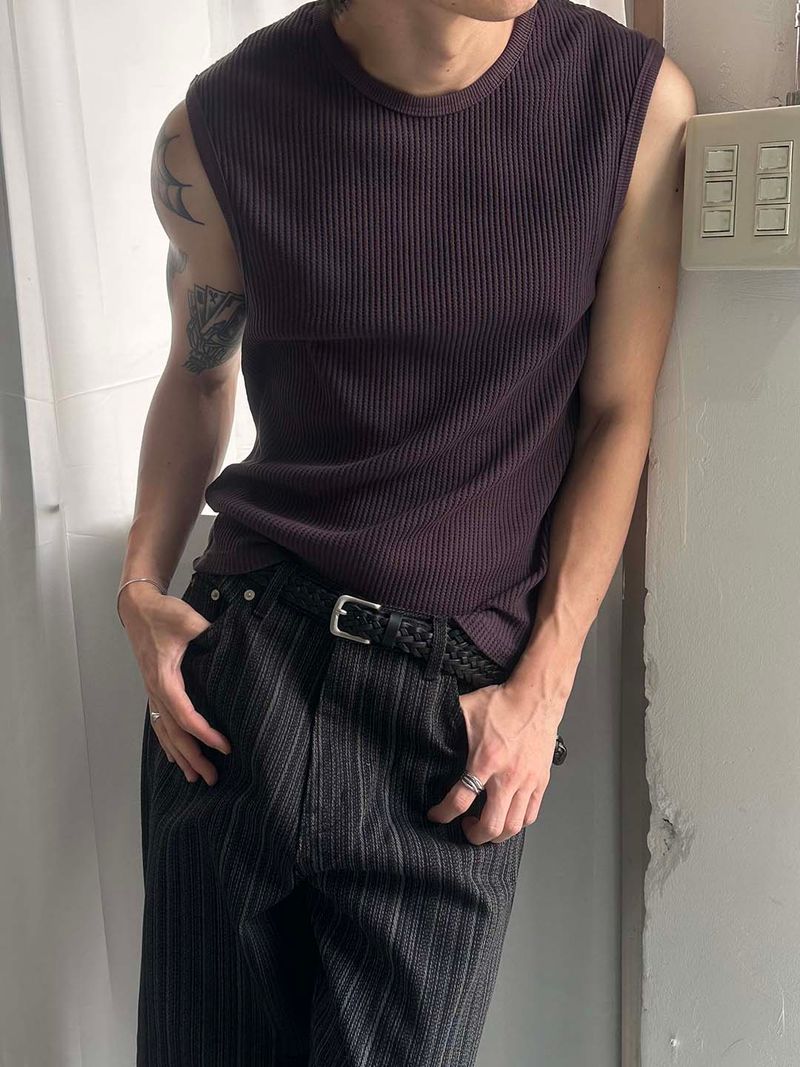 LAURANT（ロラン）の「Minimal waffle sleeveless(5color)（Tops）」