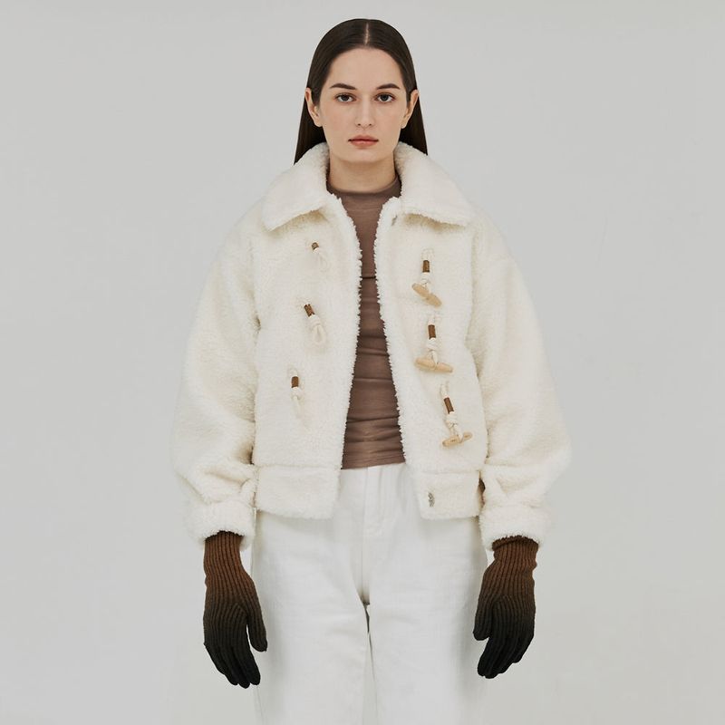 ECO FUR DUFFLE JACKET (IVORY)