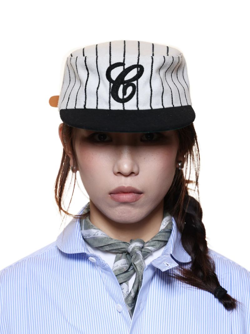 ZIPPER（ジッパー）の「6cRAyon ピルボックス帽 キャップ（ストライプブラック Black）（Hats）」