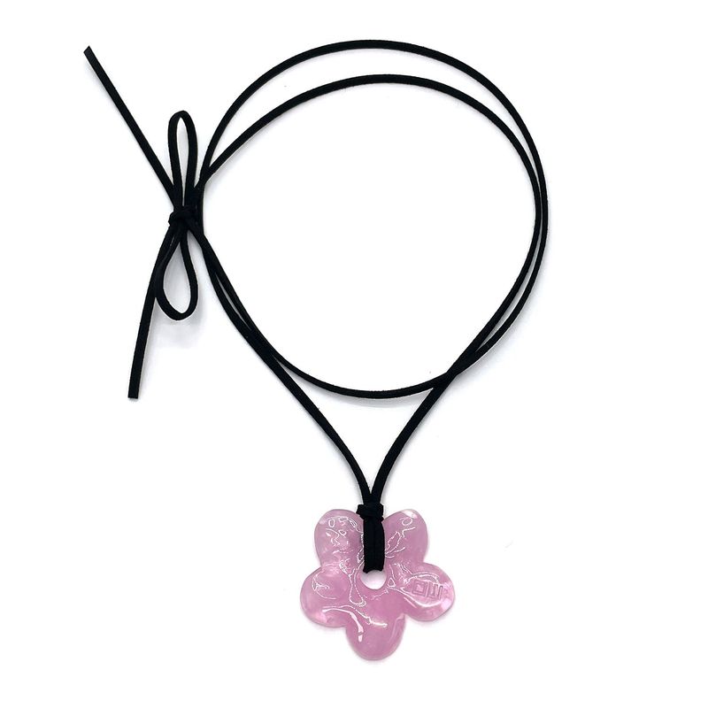 Acrylic Flower Necklace [Pink]