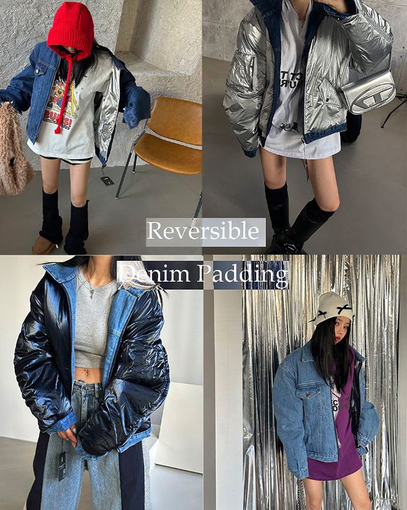 Delight-J（ディライトジェイ）の「Double-sided reversible denim padded coat（Jackets/Outerwear）」