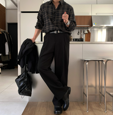 Ever Ranger Round Tuck Side Banding Semi-Wide Slacks