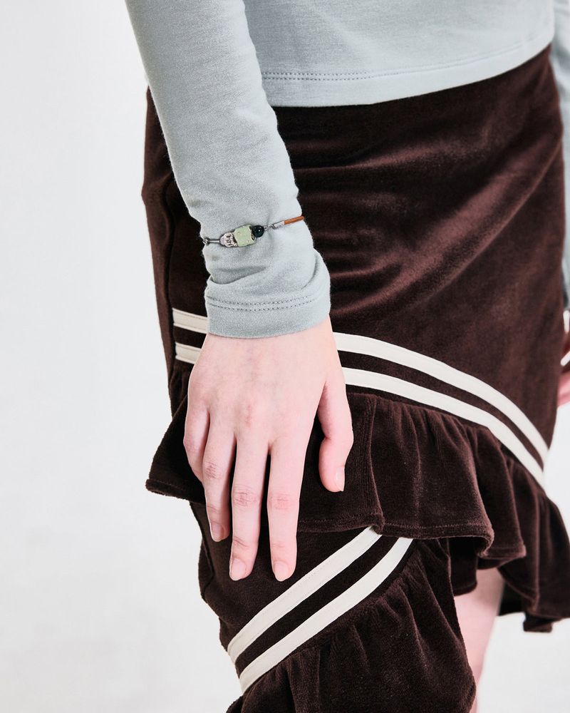  Stone Combi Bracelet - Barrel Loop _ BROWN