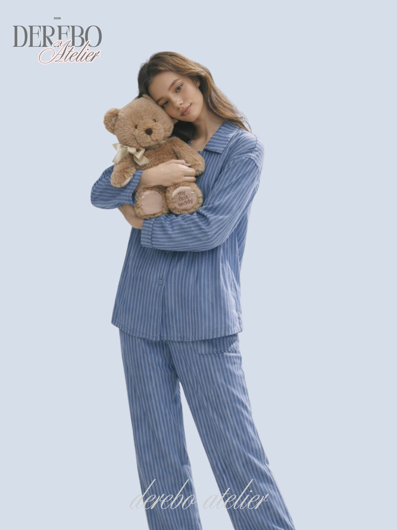 dereborujo（ドレボルゾー）の「blue stripe fleece pajamas（Tops）」