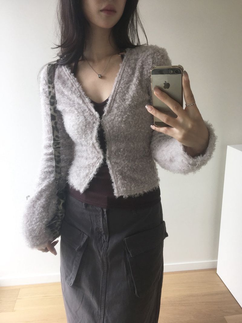 poodle fur cardigan