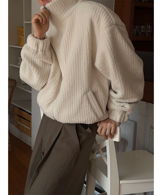 [Unisex] Soft touch highneck fleece zip up(3color)