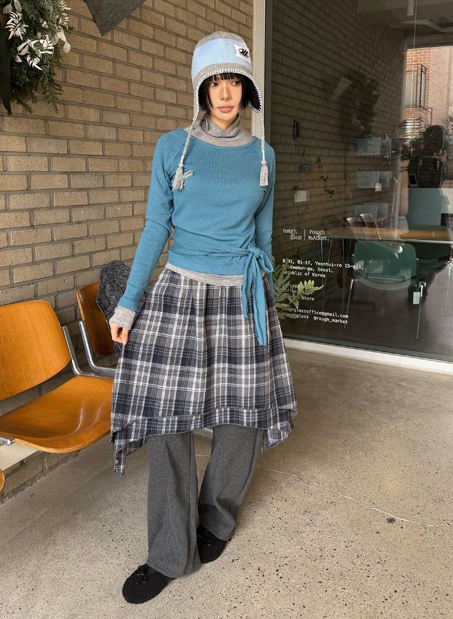 OVERLAP CHECK SKIRT