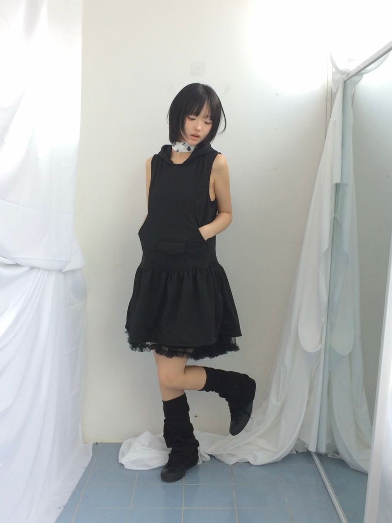 soft shirring frill skirt