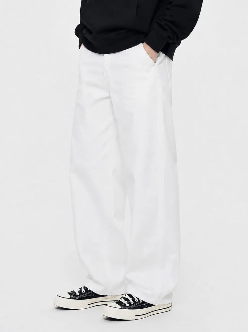 basic washing wide cotton pants (white)