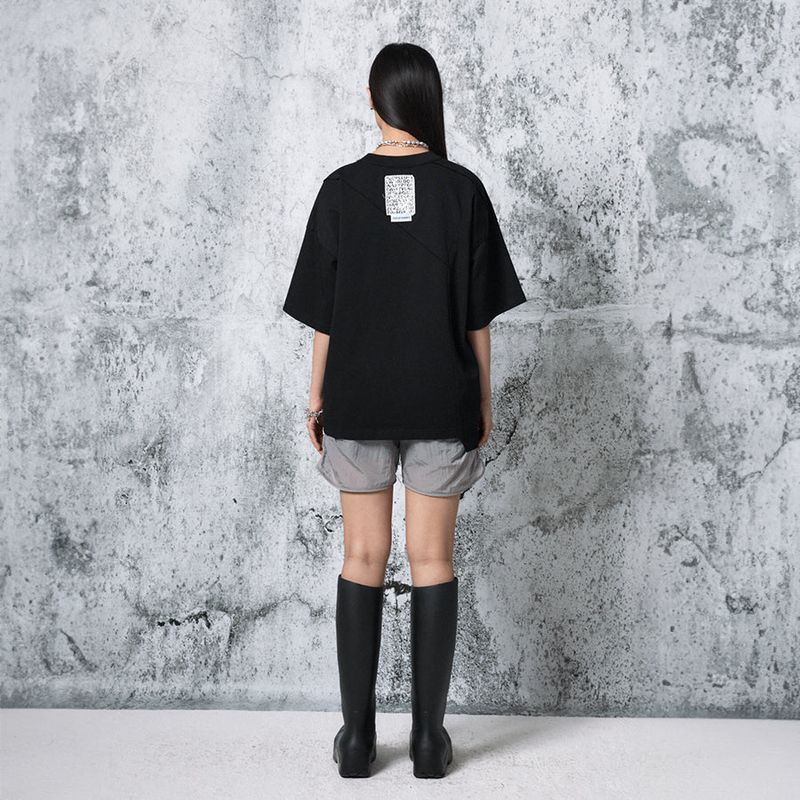 Cutting Logo Oversized Fit T-shirt (BLACK)