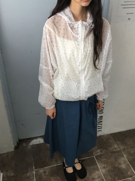 Ikoha Flower String Hood Windbreaker