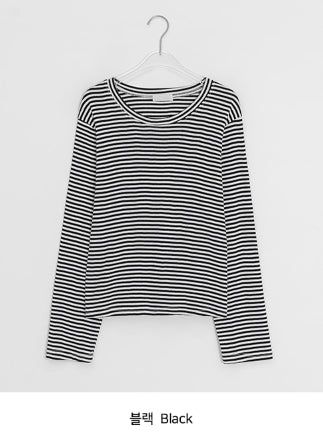 キンバーボーダーラウンド長袖Tシャツ