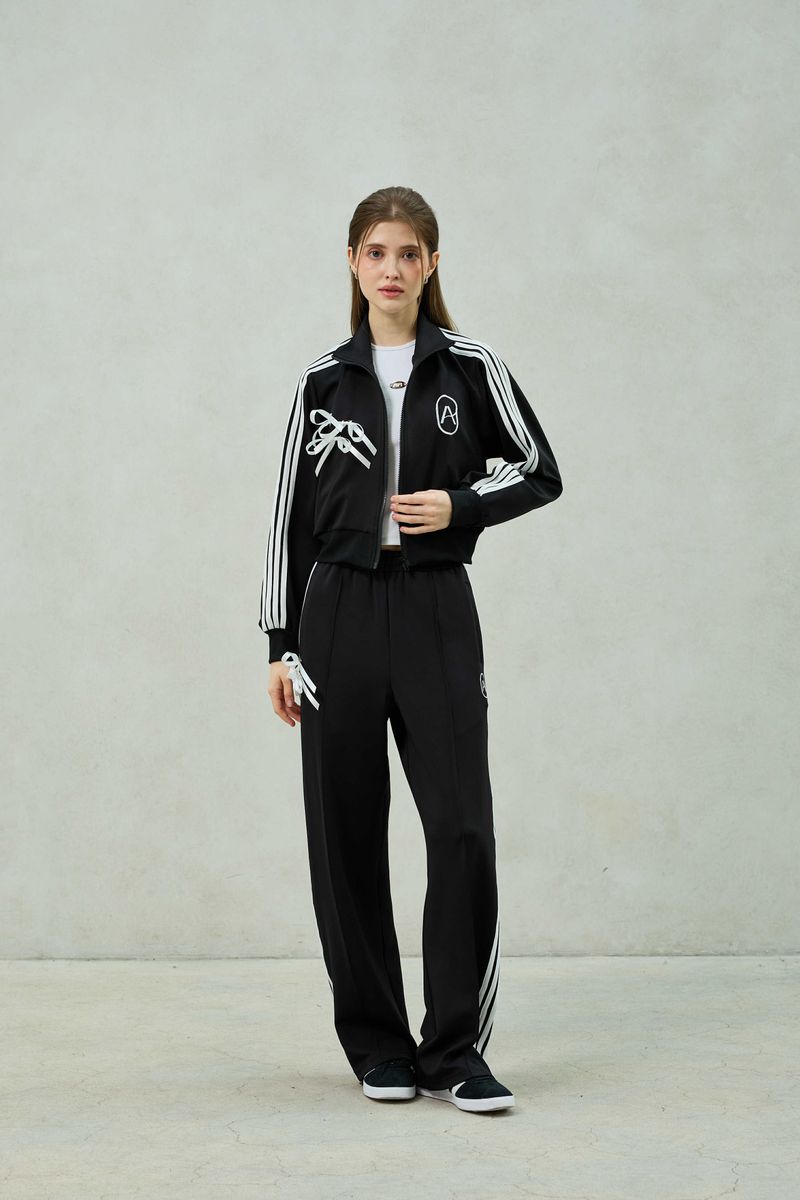 RIBBON JERSEY TRACK TOP / BLACK