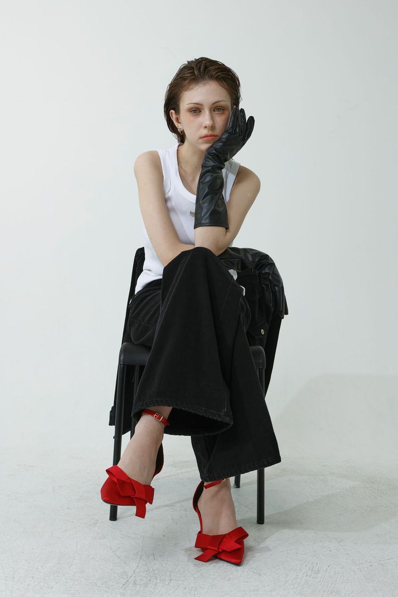 COTTON HEAT-TECH DENIM PANTS_BLACK