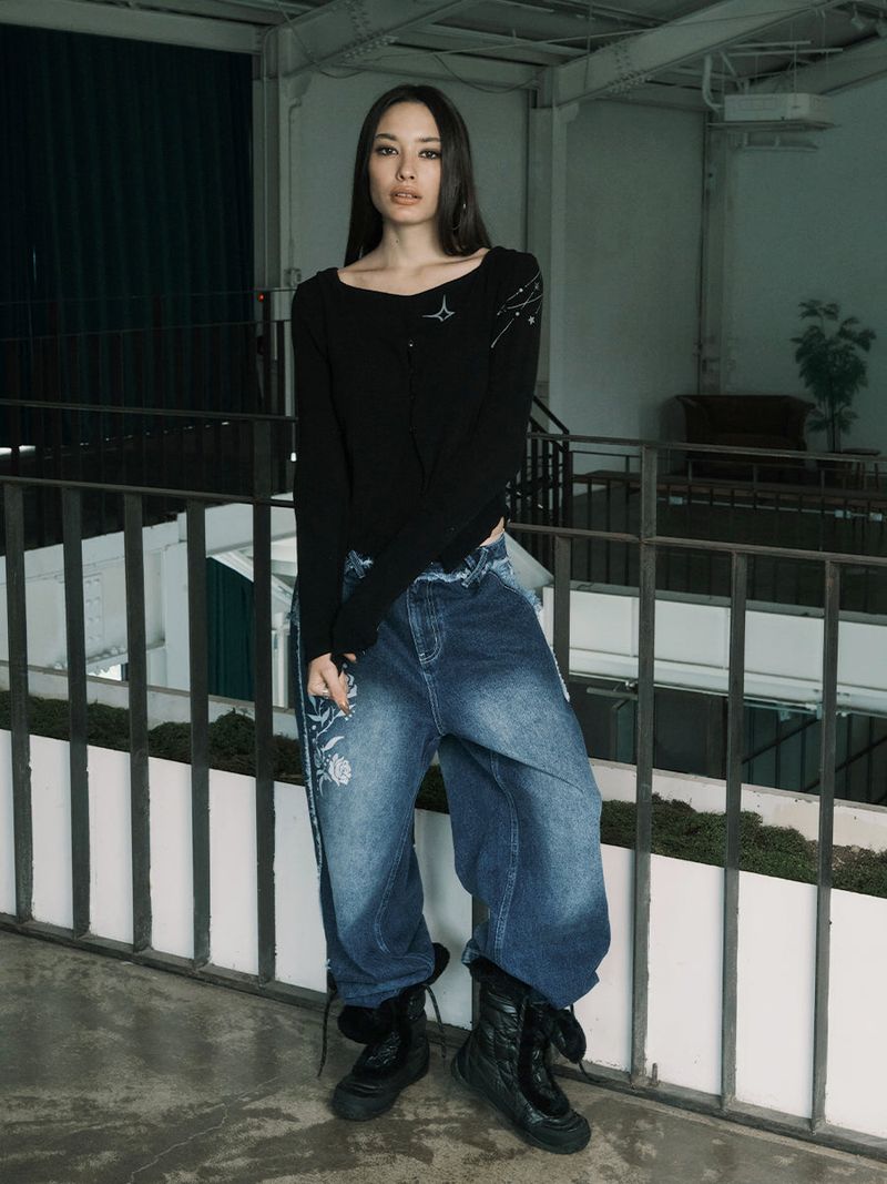 RAW CUT DENIM PANTS (WASHED BLUE)