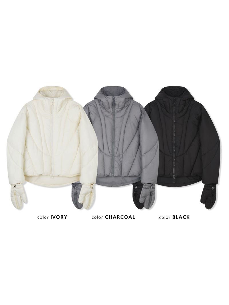 Winter Glove-Hood Puffer Jacket (3 Colors)