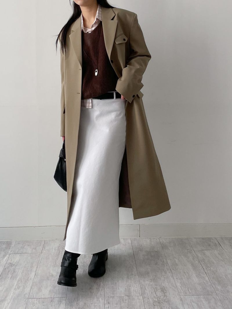 [SS] Flannel Pocket Overfit Long Coat