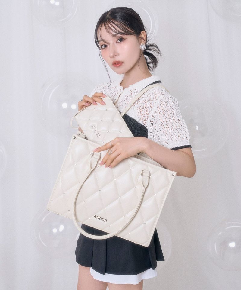 ANDGEEBEE（アンジービー）の「ビジューキルティングトートバッグ（Bags）」