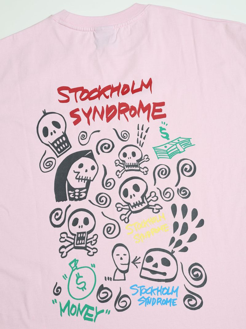 ドゥードゥルスカルTシャツ - ピンク