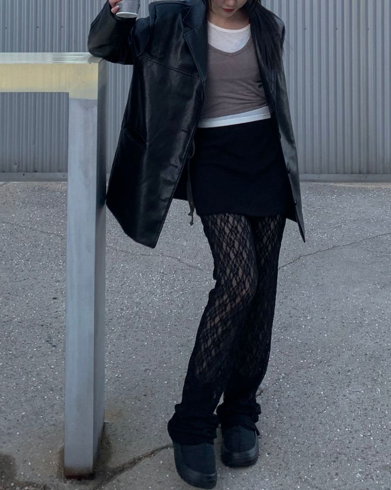 Leather half jacket
