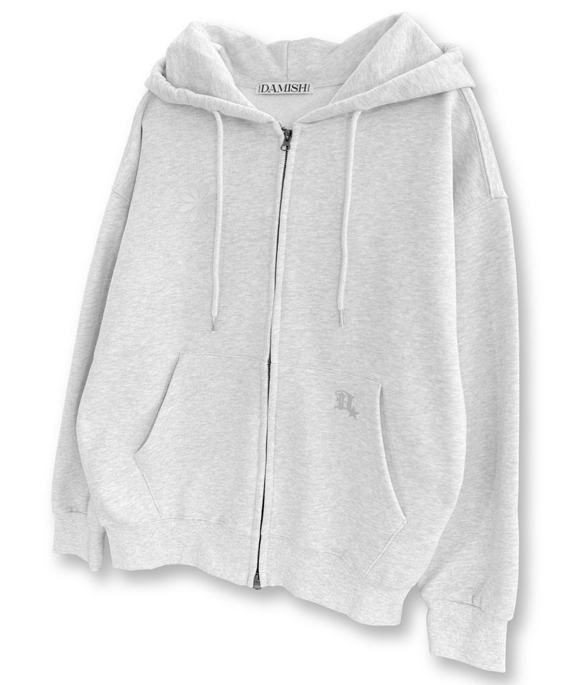 Symbol Logo Twoway Hoodie Zip-up_Light Gray