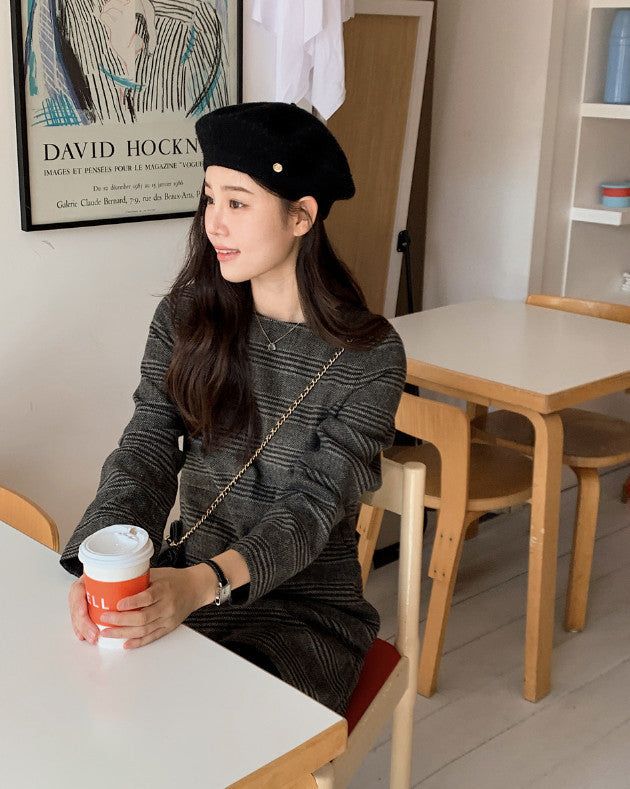 Classic Check Wool Mini Dress (2color)