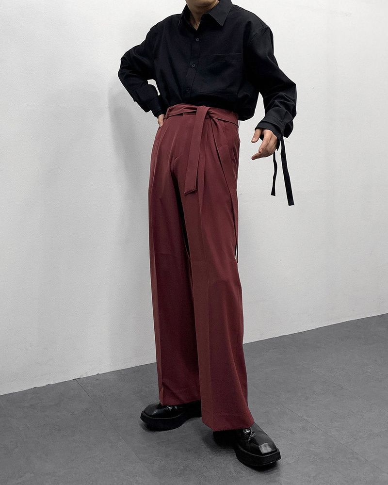 FL Belted Side Banding Wide Slacks (4 colors)