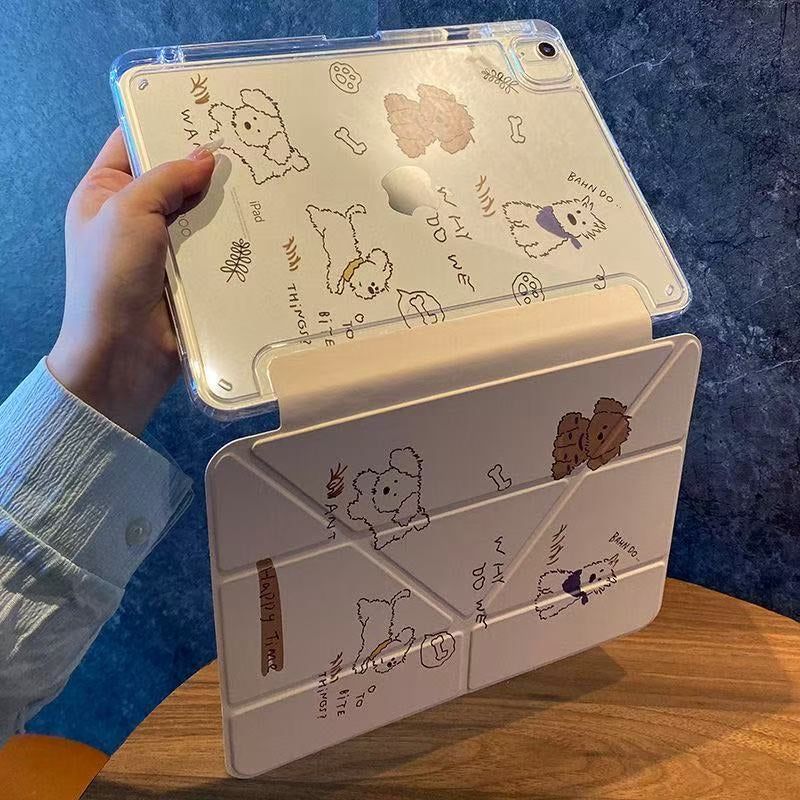 Cute Puppy Illust Y-Cover Transparent iPad Case