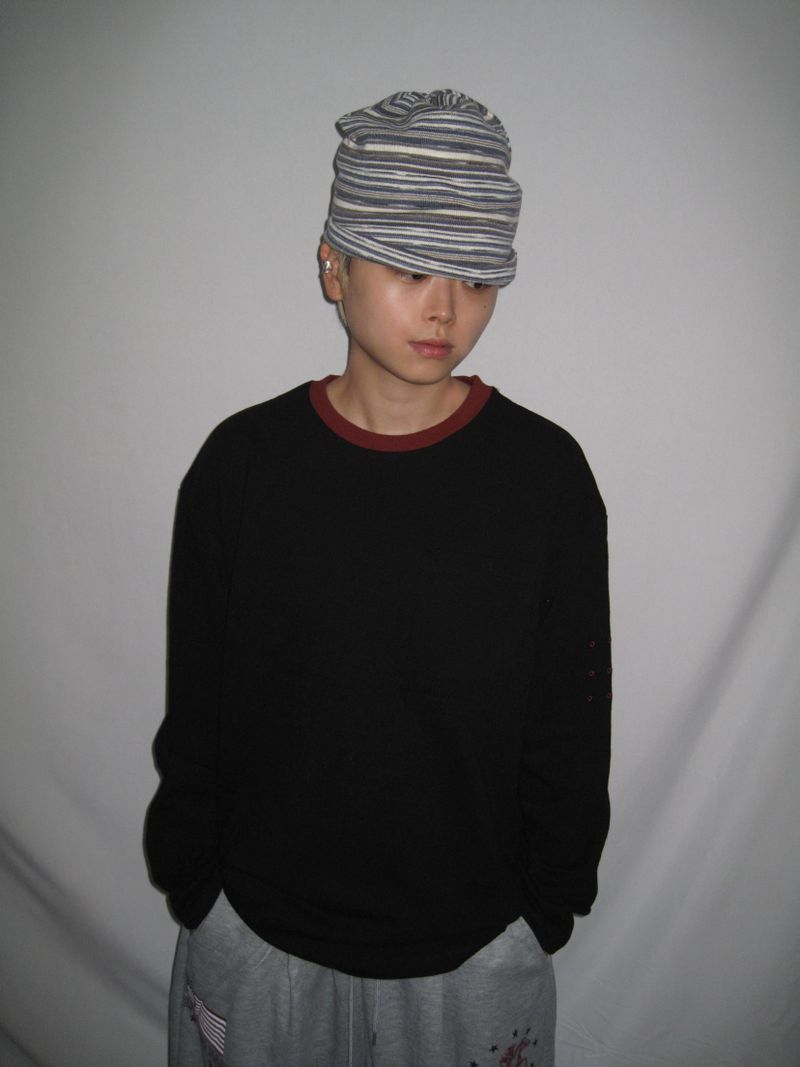 Pocket Contrast Ringer Long Sleeve T-Shirt(4c)