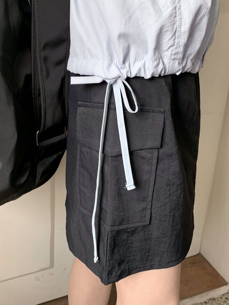 Naing Bijo Pocket Cargo Nylon Mini Skirt