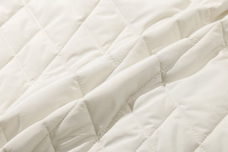 RIBBON TIE QUILTING JACKET_OATMEAL