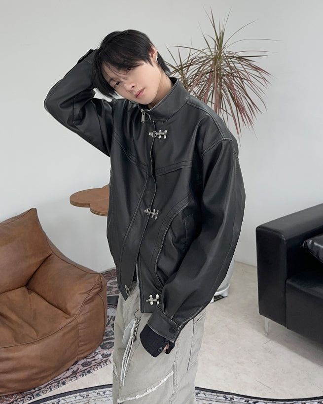 Tonyed Hook Washed Leather Jumper