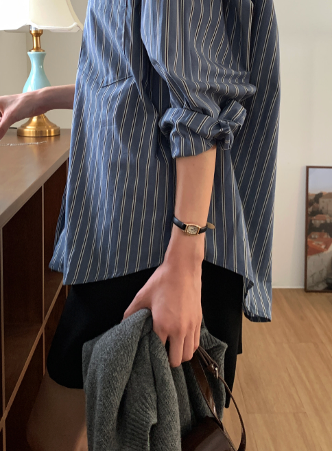 Early Stripe Oversized Shirt / 2 colors