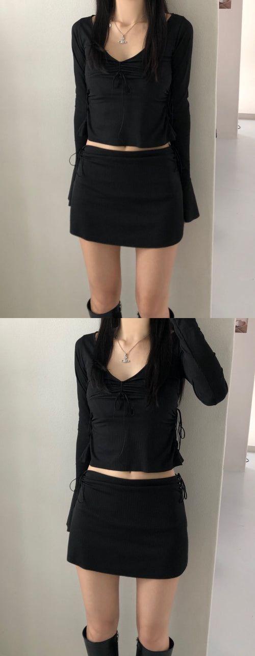 Perry Strap Shirring T (2color)