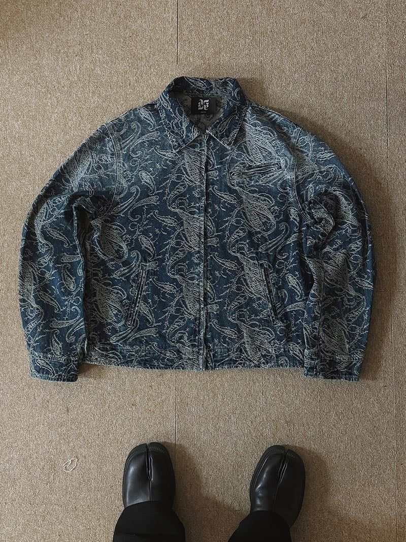 ASCLO Jacquard Denim Zipper Jacket (2color)