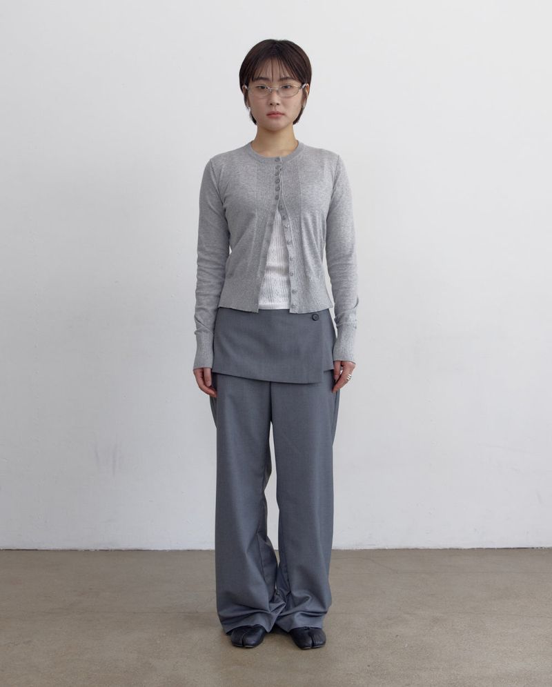 Multi Button Cotton Round Cardigan