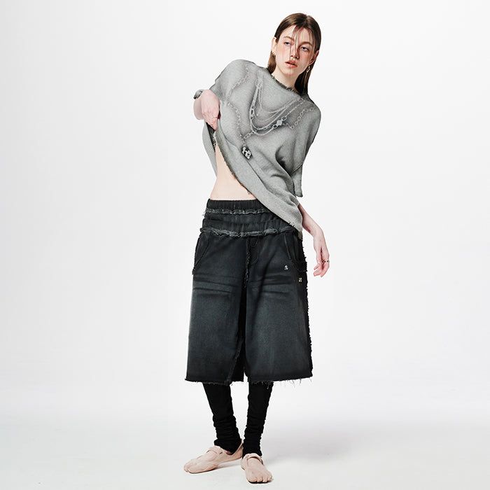 Double Waistband Brushed Shorts