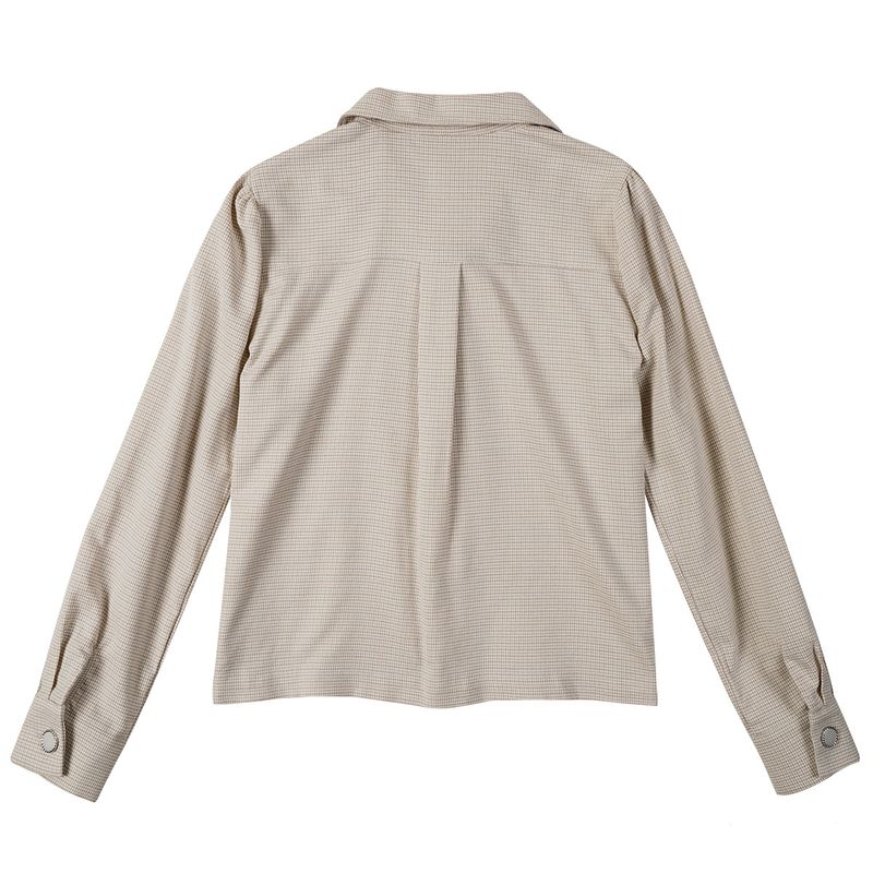 チェックパフシャツ / CHECK PUFF SHIRT_BEIGE