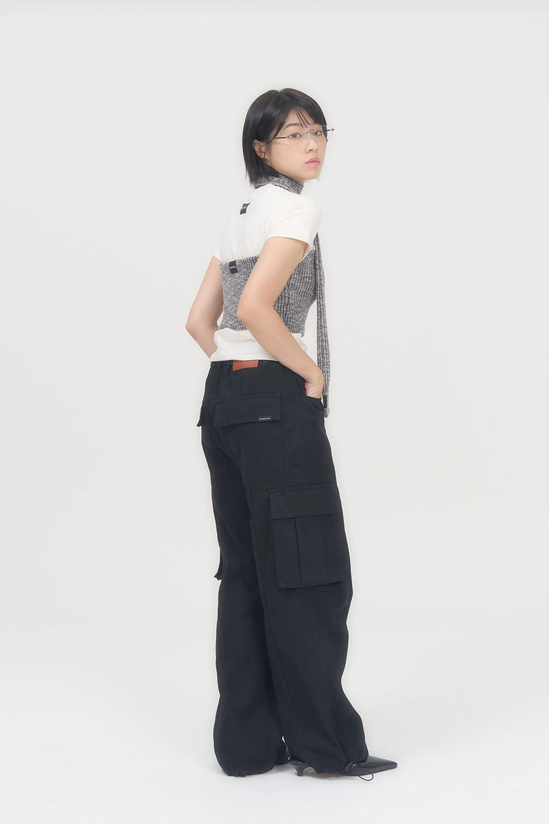 KNIT TUBE TOP MUFFLER (MELANGE GRAY)