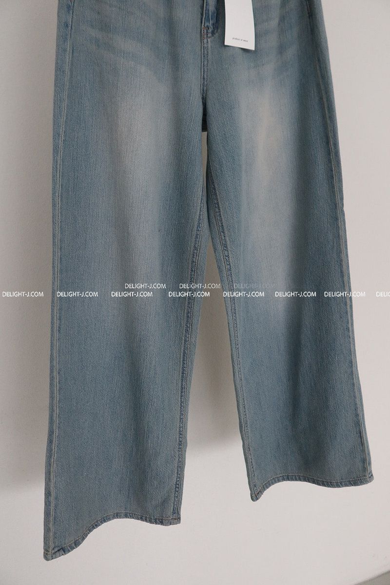 linen vintage light blue wide pants