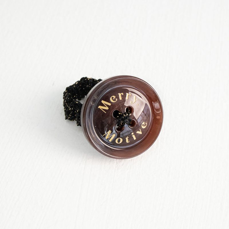 Merry,Motive signature button with knit ring (Wine)