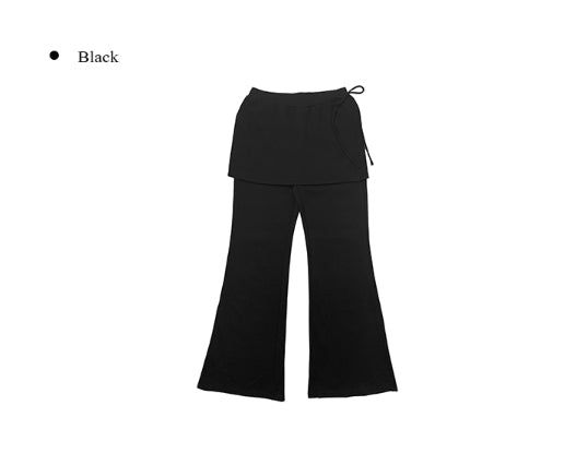 Asin Layered Flare Bootcut Banding Skirt Pants